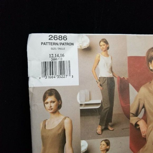 Vogue Sewing Pattern 2686 TOM & LINDA PLATT Misses 12-16 Jacket Dress Top Pants - Picture 2 of 5